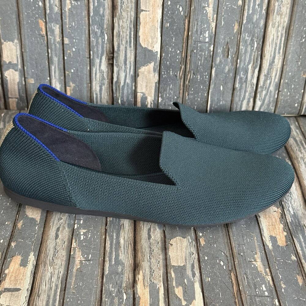 ROTHY’S The Loafer Teal Green Knit Round Toe Loafers Women’s Size 9.5